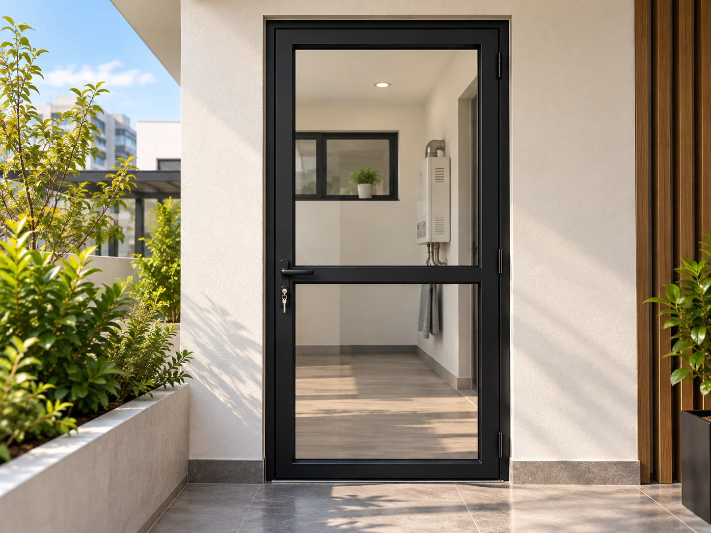 Puerta de aluminio instalada a medida
